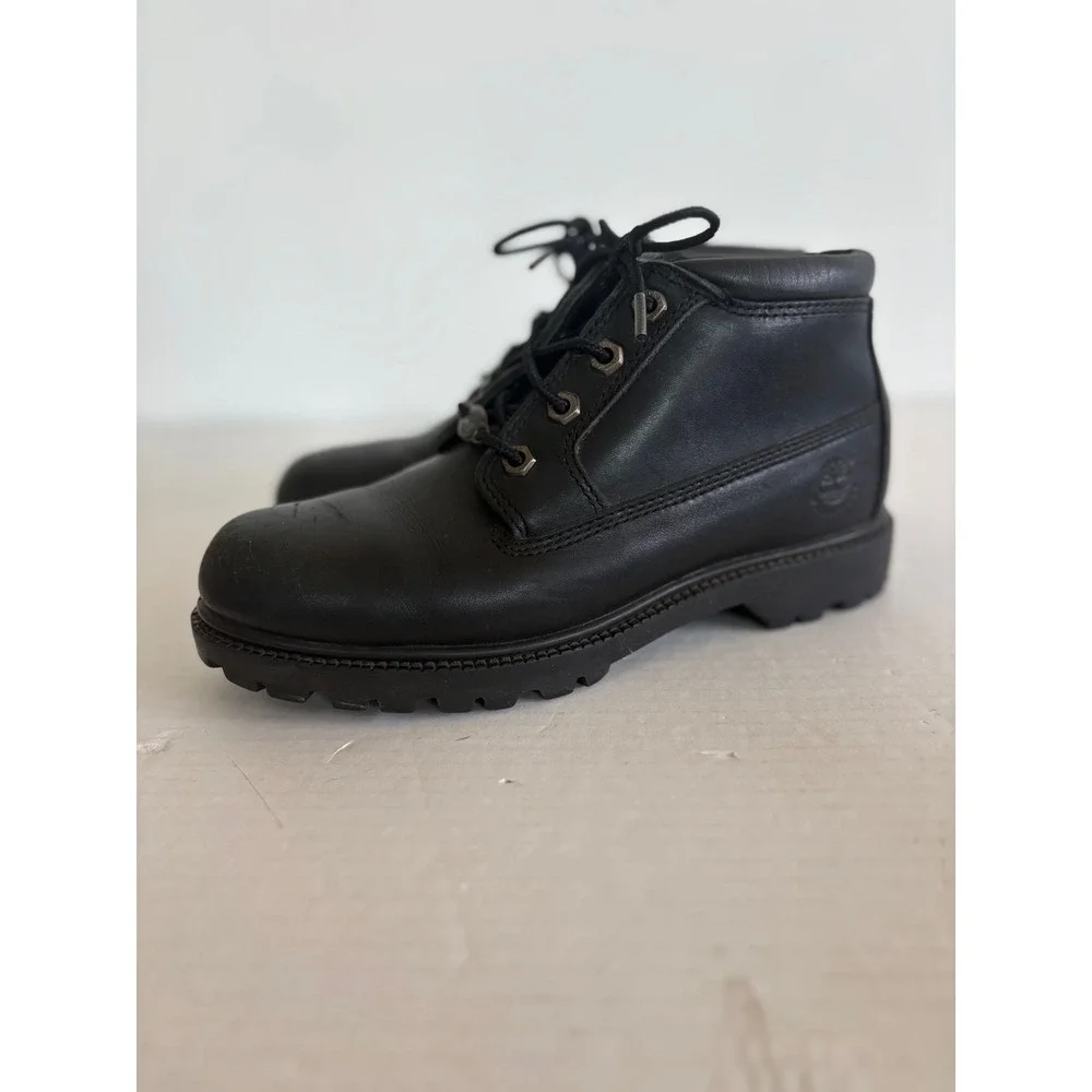 Timberland Nellie Waterproof Leather 90's Chukka Boots dark academia Black 7.5